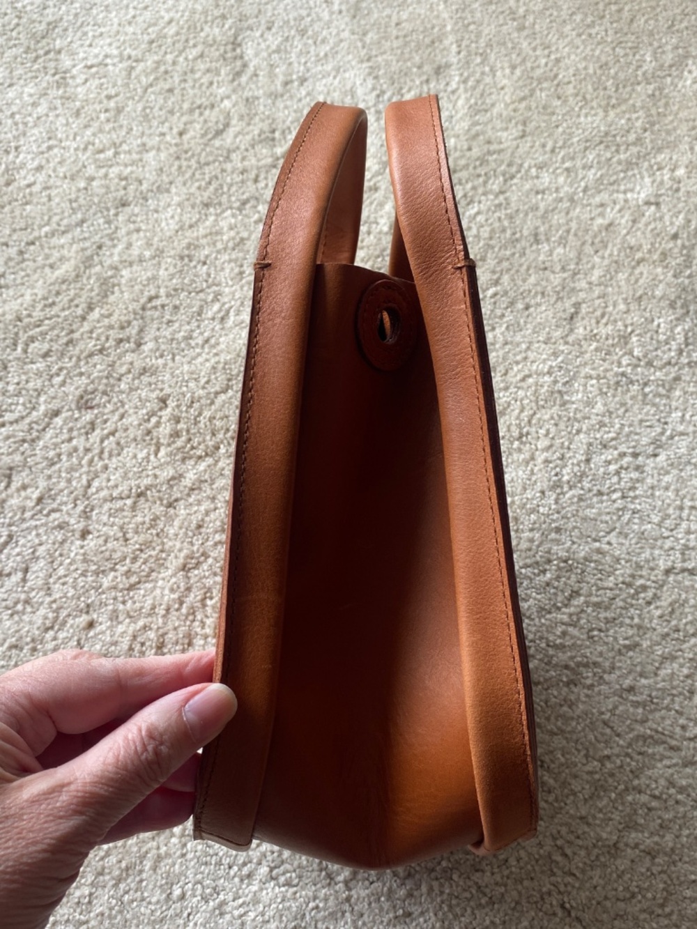 Madewell Small Leather Handbag w/Shoulder Strap-Crossbody Strap-Light Brown Tone - Picture 12 of 15